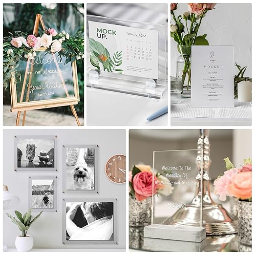 5 Pack 12”x12” x0.04” Clear PET/Plexiglass Sheet, INDSTONE Transparent Flexible Plastic Sheet 12x12, Clear Plastic Sheet for Crafts, Picture Frames, Painting, Sign Blank