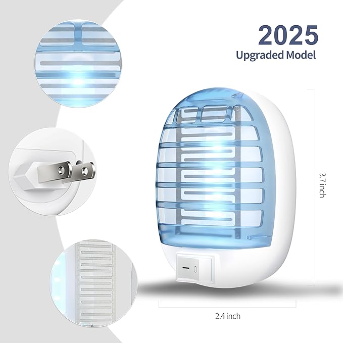 Indoor Bug Zappers, Fly Traps for Indoors, Insect Traps for Home Mosquito Killer for Kids & Pets, Home, Kitchen, Bedroom, Baby Room, Office (2 Packs)