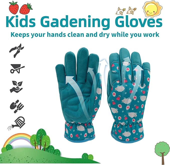 Kids Gardening and Garden Gloves for Toddler,Children's Yard Work Glove,Gift,Cute Pattern,Age3-8