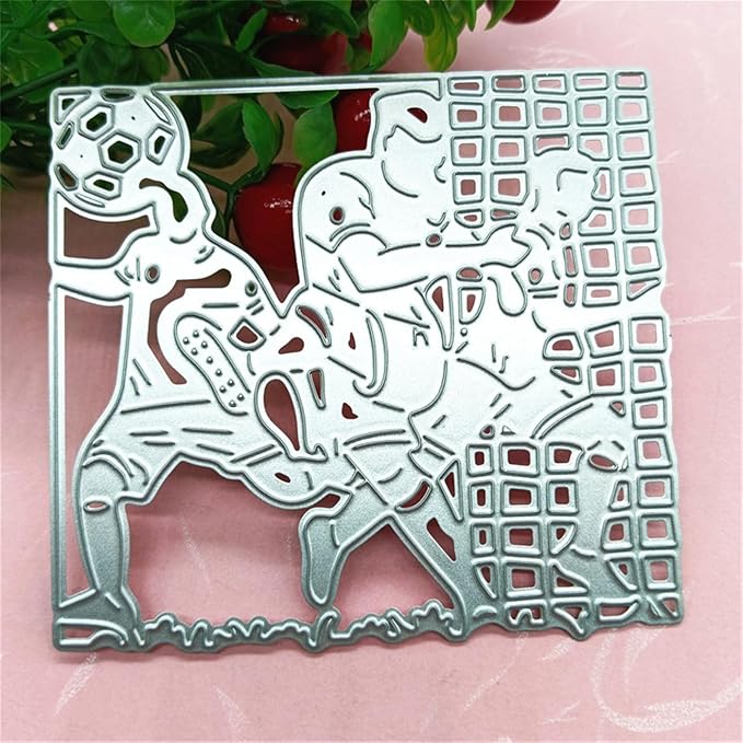 Cutting Dies Metal Stencils Scrapbooking Tools Flowers Lace Frame DIY Embossing Template for Paper Card Making Album Arts Crafts Supplies (Football Team-9.8x9.2cm)