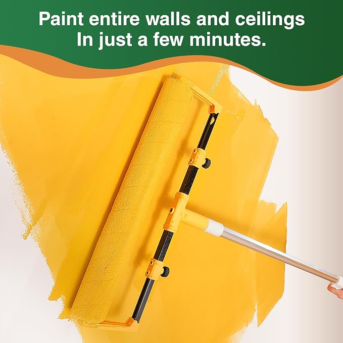 Voomey 18" Paint Roller Kit，10Pc Paint Roller Tray with Liner,12"18" Microfiber Paint Roller,Paint Extension Pole，Suitable for DIY Interior Walls, Rooms