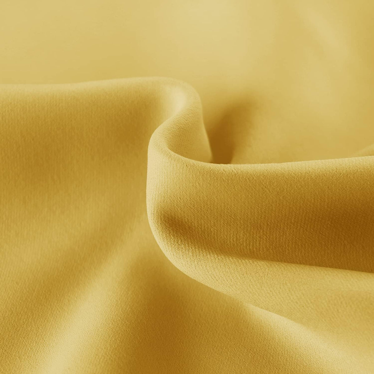 DWCN French Door Curtains – Rod Pocket Thermal Blackout Curtain for Doors with Glass Window, Kitchen and Patio Doors for Privacy, 54 X 72 Inches Long, 1 Curtain Panel with Tieback, Yellow