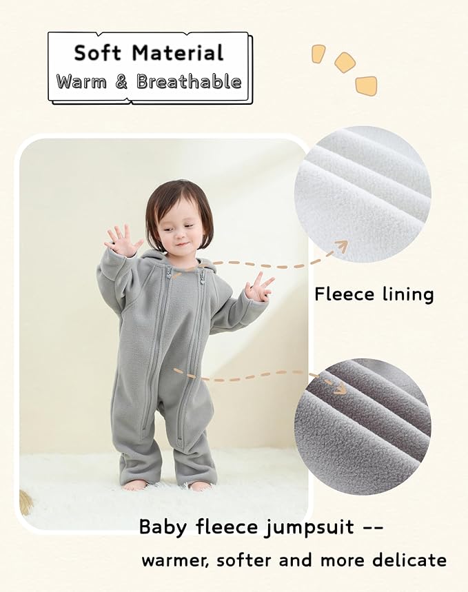 Newborn Baby Fleece Jumpsuit Girls Boys Winter Hooded Coverall Romper Cute Baby Snowsuit Clothes