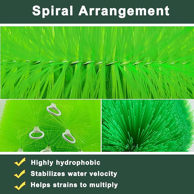 30 Packs Filter Brushes Aquarium Brushes Set for Koi Pond Water Garden Outdoor Pond Skimmers Brush Filter Cleaning Brush 27.5 Inch by 4.7 Inch (Green)