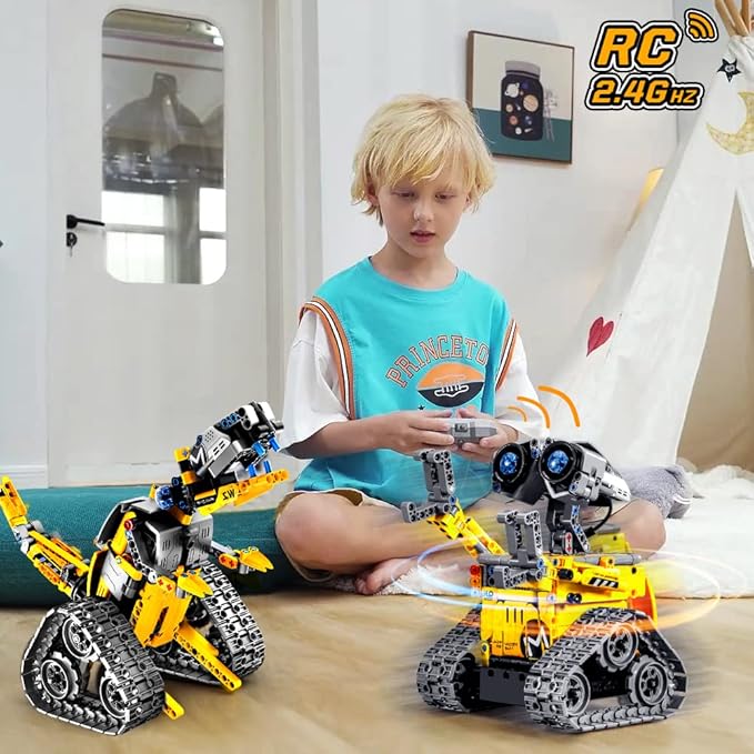 HOGOKIDS Robot Building Toys for Kids - 5 in 1 Remote & APP Controlled Building Set | RC Wall/Engineer Robot/Mech Dinosaur STEM Toys for Boys Girls Age 6 7 8 9 10 11 12+ Year Old (520 Pcs)