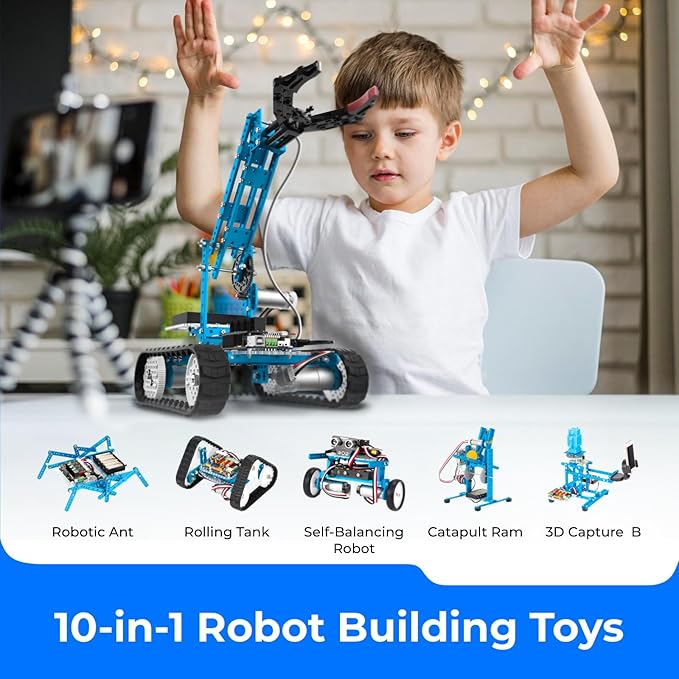 Makeblock mBot Ultimate 10 in 1 Robot Building Toys, Robotics Kit App Remote Control Robot Toys Compatible with Arduino C & Raspberry Pi, STEM Educational DIY Robotics for Kids Ages 12-16