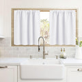 RYB HOME Blackout Curtains for Kitchen, Over Sink Privacy Curtains Window Decor, Thermal Insulating Drapes for Bathroom Cafe Bedroom Small Window, W 42 x L 24 inch, Pure White, 2 Panels