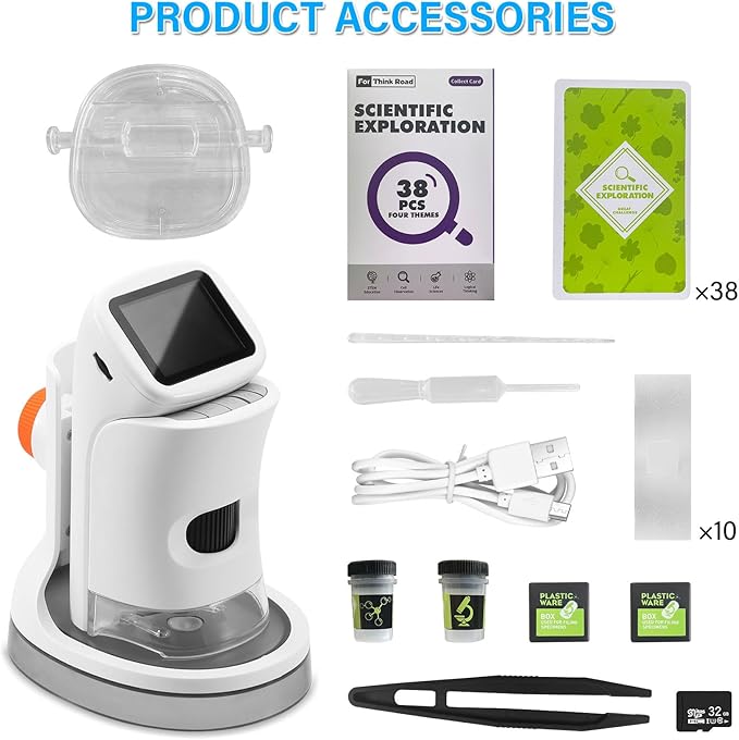 Microscope,Microscope Handheld,2’’ IPS Eye-Protecting Screen,Maximum Magnification of 1000X,Take Photos and Record Video with HD Pixels,Christmas,Birthday, Edu Gifts