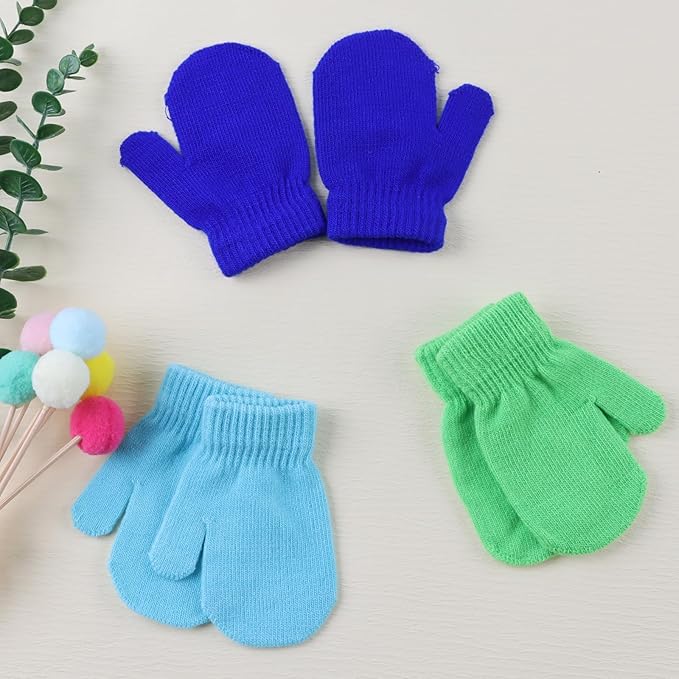 Baby Winter Mittens Toddler Stretch Knit Gloves Magic Warm Glove for Baby Boys Girls