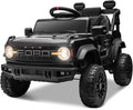 ENYOPRO 12V Licensed Ford Bronco Raptor Ride On Truck Car for Kids, Electric Play Car Ride-On Toy w/Parent Remote Control, 4-Wheel Suspension, Bluetooth Music, LED Lights, Ideal Kids Car Gift (Black)