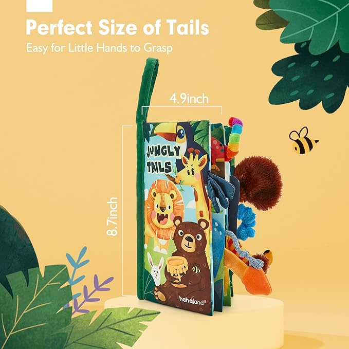 hahaland Baby Books 0-6 Months, Infant Tummy Time Toy High Contrast Sensory Toys 6 to 12 Months Touch Feel Book Babies Travel Toy Gifts for Boy Girl 0-3 Month Baby Shower Birthday Gifts (Single Book)