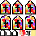 40PCS Sunday School VBS Crafts Bulk: Paper Cross Nativity Suncatchers, Jesus Religious Christian Classroom Camping Activity DIY Kits Gifts Church Decorations, Window Stained Glass Effect Art Supplies