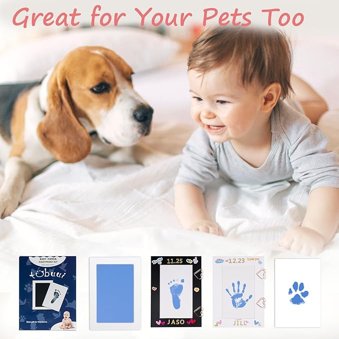 Inkless Baby Hand and Footprint Kit,Clean Touch Ink Pad for Baby Footprint Kit,No Mess Dog Paw Print Kit,DIY Footprint Ink for Baby Keepsake Gifts for Boys and Girls