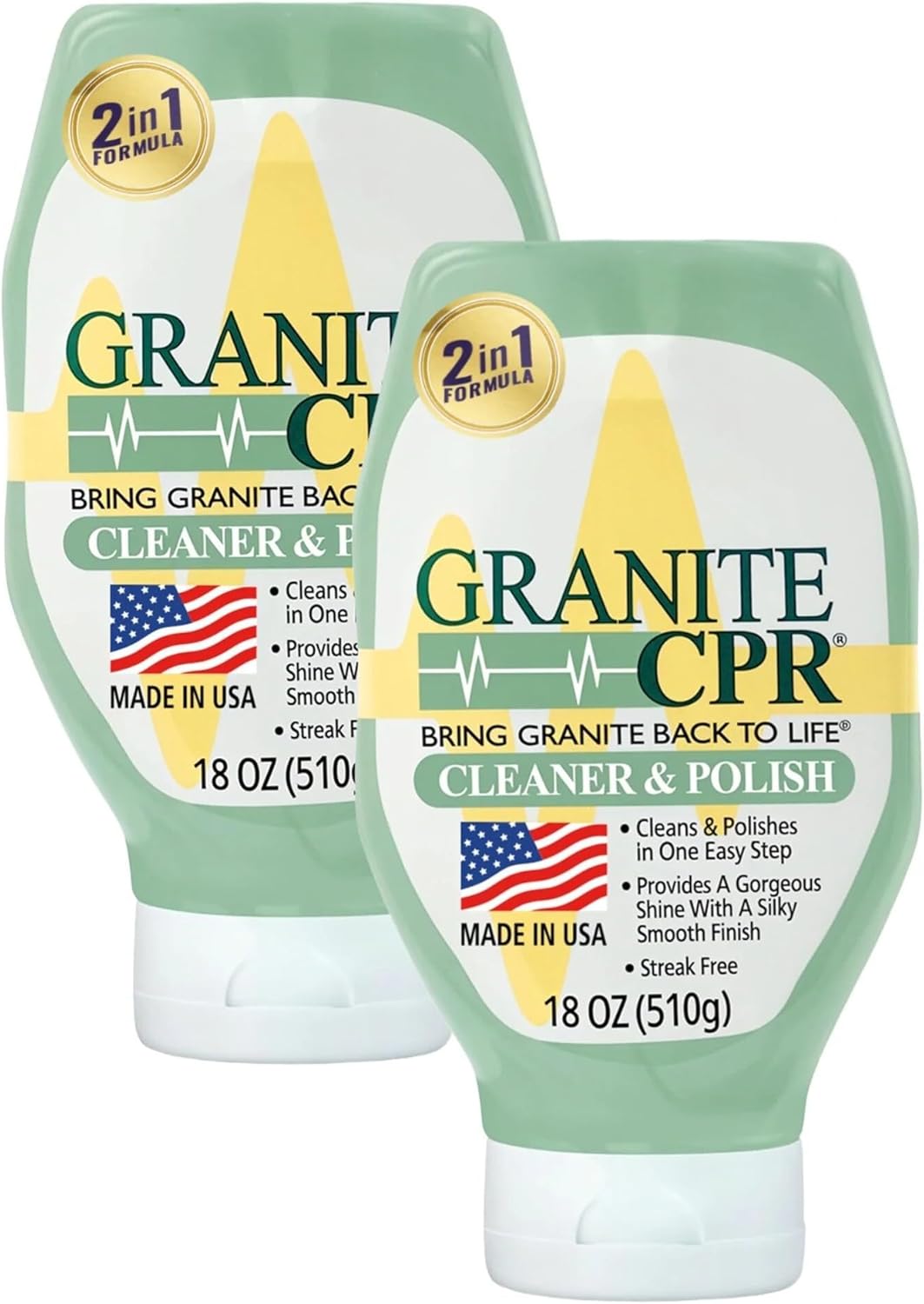 CPR Granite Cleaner Can Be Used Daily On Granite, Marble, Quartz & Corian. Leaves A Gorgeous Streak-Free Shine & Silky Smooth Finish (18 Ounce (Pack of 2))