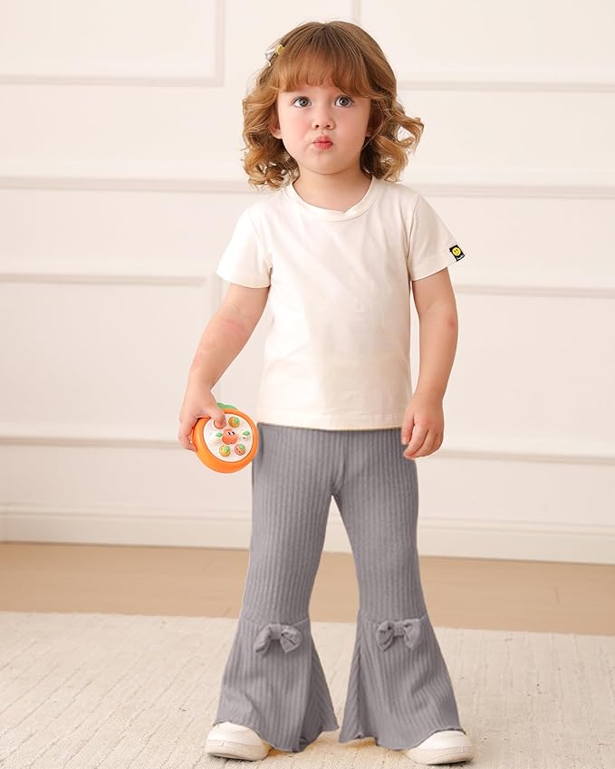 Mioglrie Baby Girls Pants Toddler 3 6 9 12 18 24 Months Leggings Newborn Girls Flared Leggings Infant Bell Bottom Pants