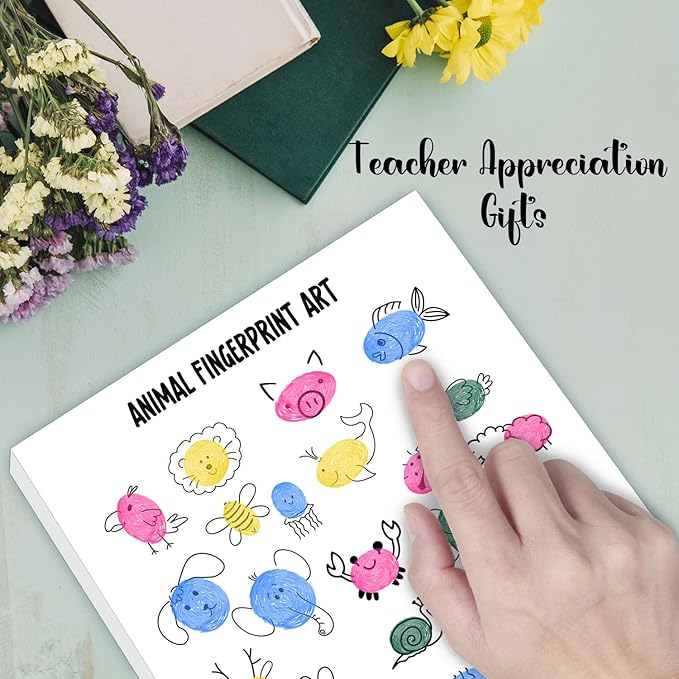 SHINCO Cute Teacher Appreciation Gift Fingerprint Art, Animal Fingerprint Art, Children's Creative Souvenirs, Children's Day DIY Souvenirs