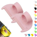 4mm Seam Guide for Hand Sewing Edge Lockranding Tool, Sewing Needle Gauge Measuring Tool, Mini Finger Ruler Kit Ideal for Leather/Fabric/Craft Sew, Pink 2 Pcs