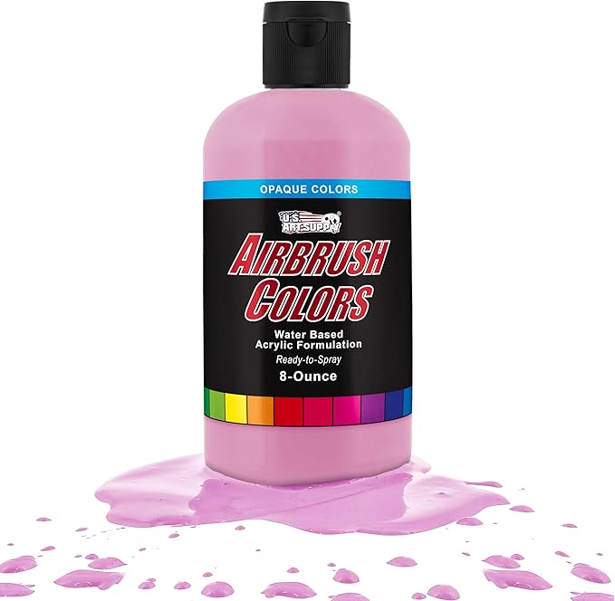 U.S. Art Supply Opaque Lavender Acrylic Special Effects Airbrush Paint - 8oz Ready to Spray Air Brush Paint for Nails, Models, Fabric - Water-Based Air Brush Painting