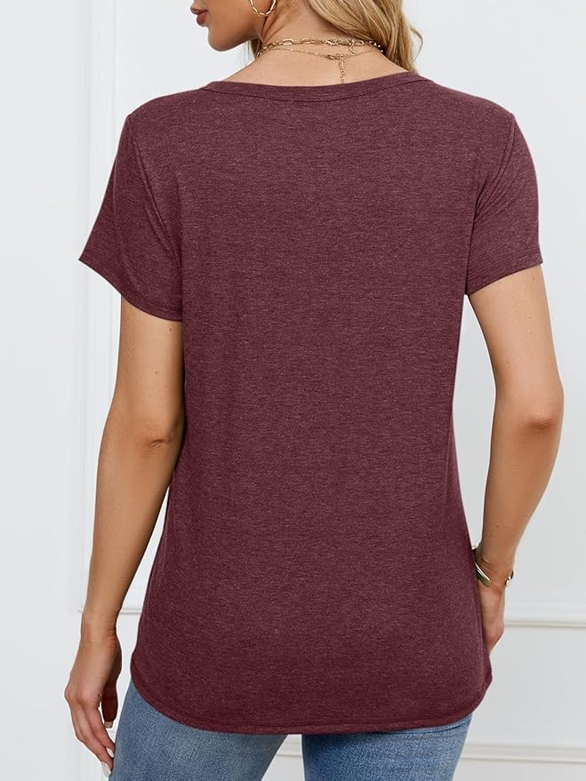 Soft Short Sleeve Shirts for Women, Crew Neck T Shirts for Women Loose Fitting Lightweight Top Basic Tee Shirt