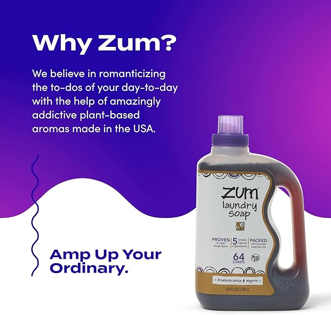 Indigo Wild Zum Clean Laundry Soap - Plant-Based Liquid Laundry Soap - Contains Baking Soda, Essential Oils & Saponified Coconut Oil - Sweet Orange Scent - 64 fl oz