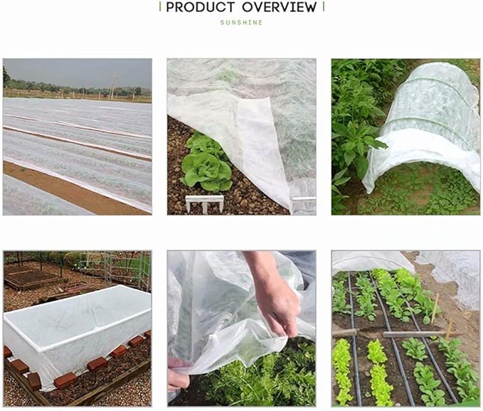 Agfabric Plant Covers Freeze Protection Row Cover Sun Protection 1.2oz 10'x100' Frost Blanket for Freeze Protection,Frost Cloth for Plants,White