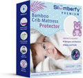 Bamboo Crib Mattress Protector by Slumberfy, Waterproof and Hypoallergenic Mattress Protector for Babies and Toddlers, Made of Bamboo Material, Mom's Choice Award Winner-29x52x6 inches
