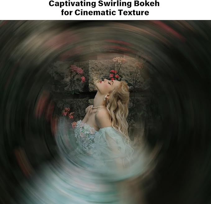 Walking Way 77MM Whirlpool Camera Effects Filter, Tunnel Vision Spiral Halo Prism Lens Filter with Vortex and Circular Halo Frame Effect for Camera Lens