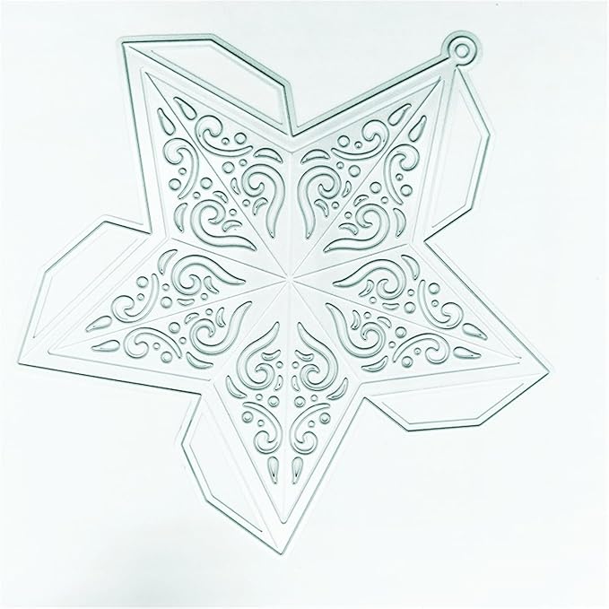 Metal Cutting Dies DIY Merry Christams Embossing Stencil Template Scrapbooking Card Making Mold Photo Album Arts Crafts Tools (Christmas Star- 14.9x14.7cm)