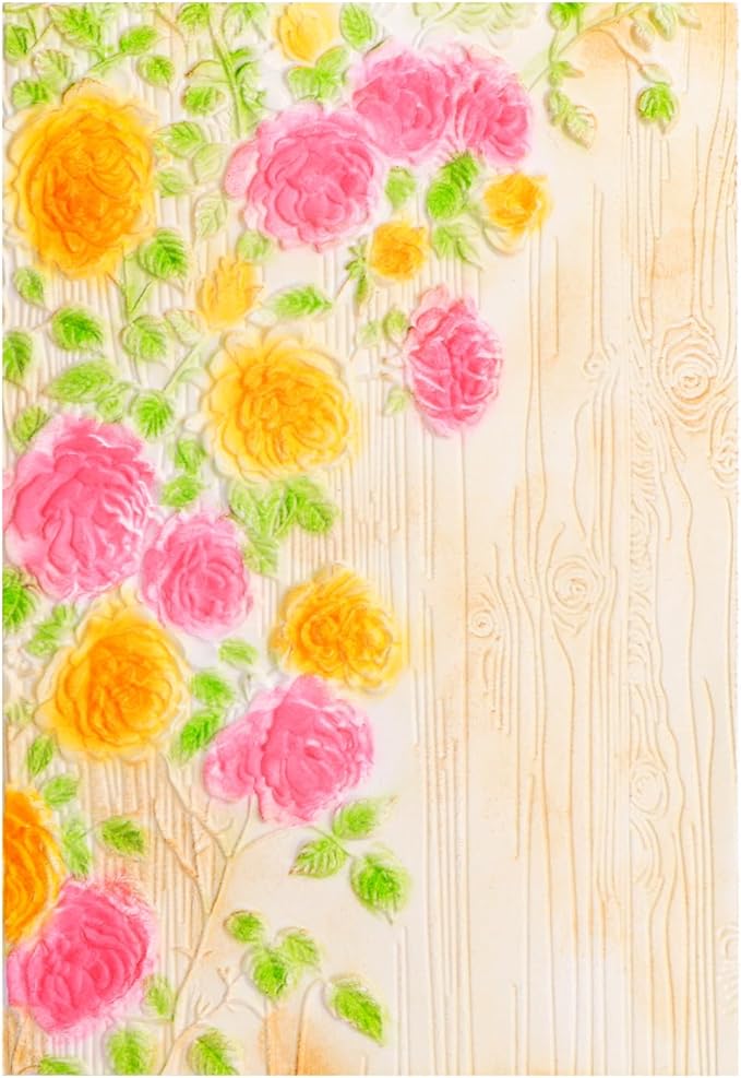 BAOFALI 3D Embossing Folder for Card Making,Beautiful Flower Plastic Texture Fades Embossing Folder Template for Scrapbooking Cardstock Album DIY Decoration Paper Crafting 6.3x4.5inch
