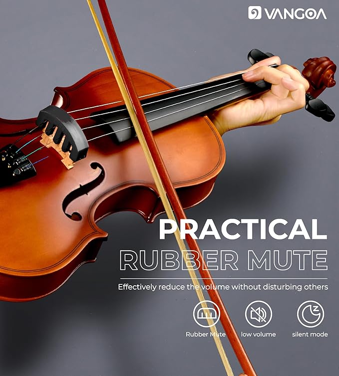 Vangoa 1/2 Violin Set for Beginners Kids Student Fiddle Half Size Acoustic Violin Outfit with Starter Kit for Children Teens, Natural