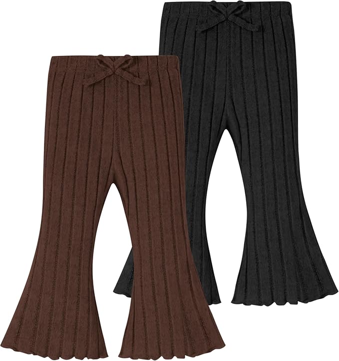 Neutocd Baby Girl Flare Pants Toddler Bell Bottoms Leggings Infant Stretchy Soft Trousers Solid Elastic Waist Pants