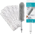 Bona High Performance Dusting System - 1 Compact Handle, 5 Disposable Dusters, & 1 Reusable Duster - Compact Dusting Kit Removes Dust & Pet Hair