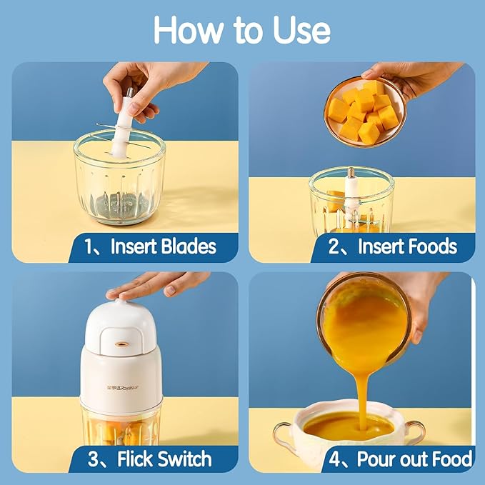Baby Food Maker - Baby Food Processor for Baby Food, Fruit, Vegatable, Meat, Baby Food Puree Maker Make Fresh and Nutritious Meals for Your Little One, Mini, White, PY-892