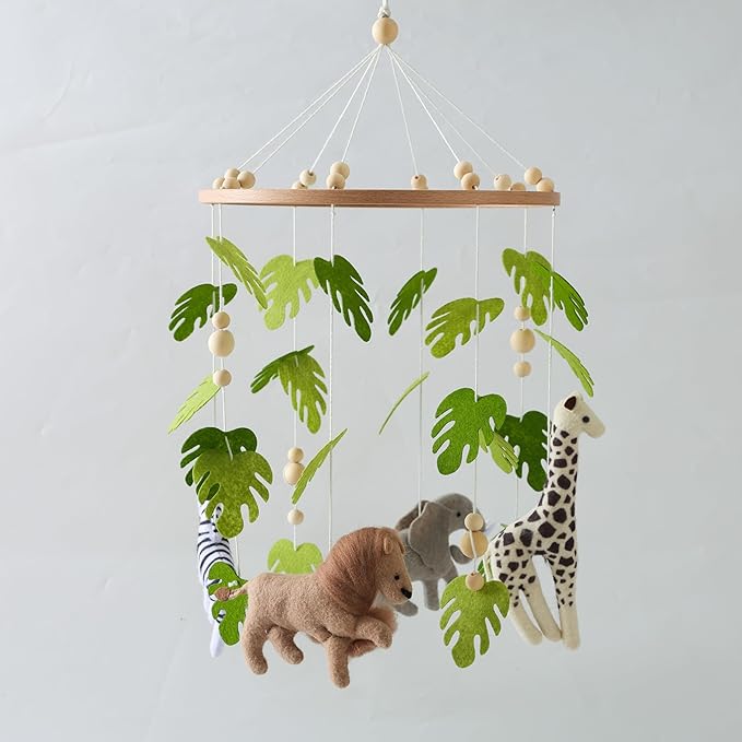 EERKEOD Baby Crib Mobile Baby Nursery Mobile Handmade Felt Forest Animal Mobile for Baby Boys and Girls Woodland Nursery Decor for Infant Bedroom Hanging Gender Neutral Baby Stuff