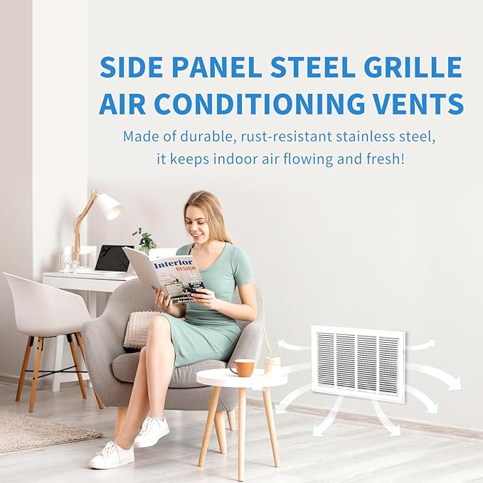24 x 14 Return Air Grille [Duct Opening Size],Return Air Vent Cover for Wall Or Ceiling,Steel Return Air Filter Grilles Removable Face/Door for 1 Inch Filters (24"W x 14"H [Duct Opening])