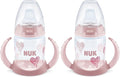 NUK Learner Cup, 5 Oz, Pack of 2, Pink Hearts, Soft Spout, Easy-Grip Handles, BPA Free, Spill Proof, Transition Sippy Cup