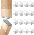 Rectangle Chair Leg Protectors for Hardwood Floors,16 PCS Silicone Covers to Protect Wood Tile Floors Felt Pads Furniture Leg Caps Reduce Noise. Easy to Move.(Clear,1 x 2.5 Inch,Rectangular)
