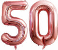 GOER Number 50 Balloons for 50th Birthday Party Decorations,42 Inch Jumbo Foil Helium Balloons for 50th Anniversary (Rose Gold)