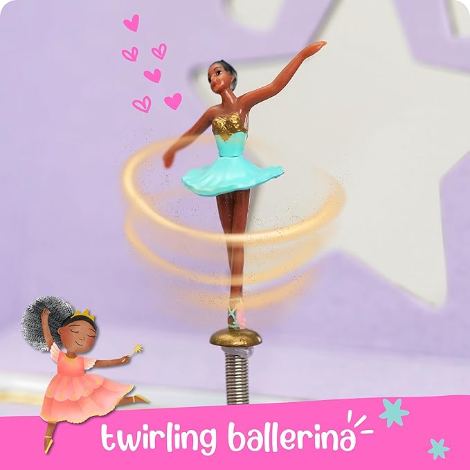 Musical Ballerina Kids Jewelry Box - Girls Jewelry Box with Mirror, Ballerina Gifts for Girls Age 4-6