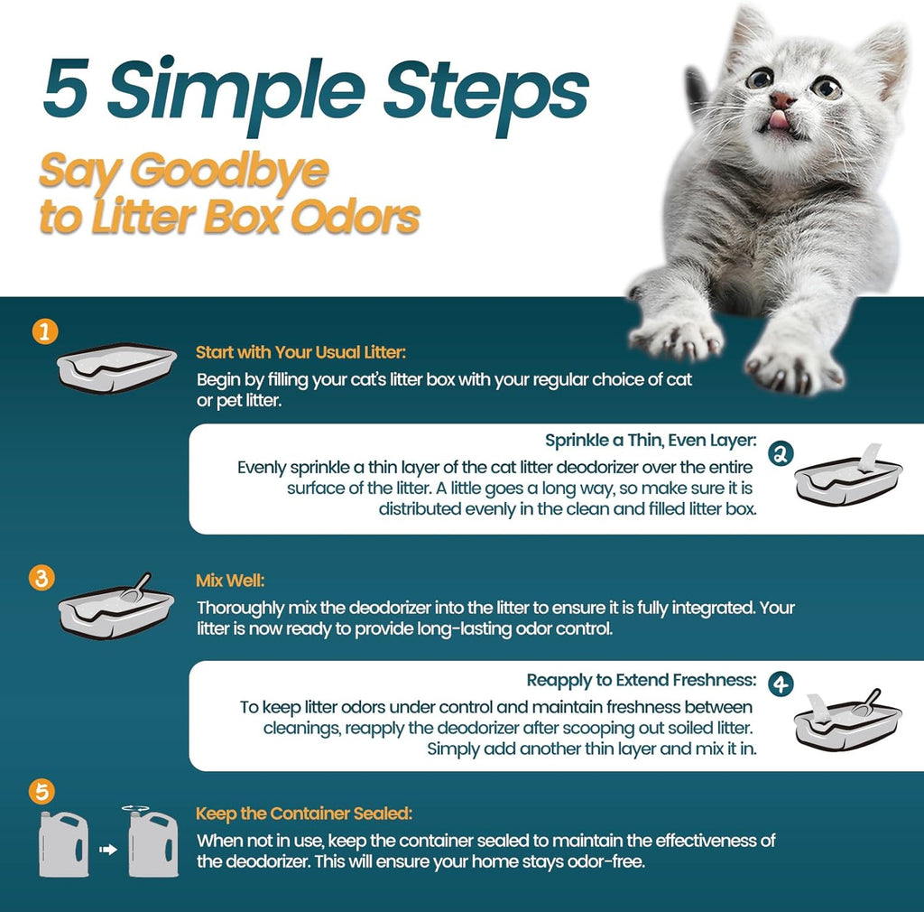 Cat Litter Deodorizer - 4Lb Activated Carbon Litter Box Odor Eliminator Absorber Unscented, Cat Litter Odor Control Room Deodorizer Solution for Homes with Pets
