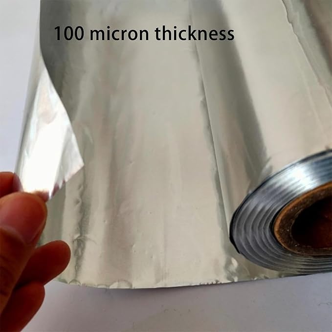 Foil Aluminum Roll Heavy Duty: Extra Thick Aluminum Foil Craft Engraving for Crafts, Tin Foil Aluminum Sheets for Painting Embossing, Craft Metal Foil Sheets 100um Thick (100umThick/18"W/26ft L)