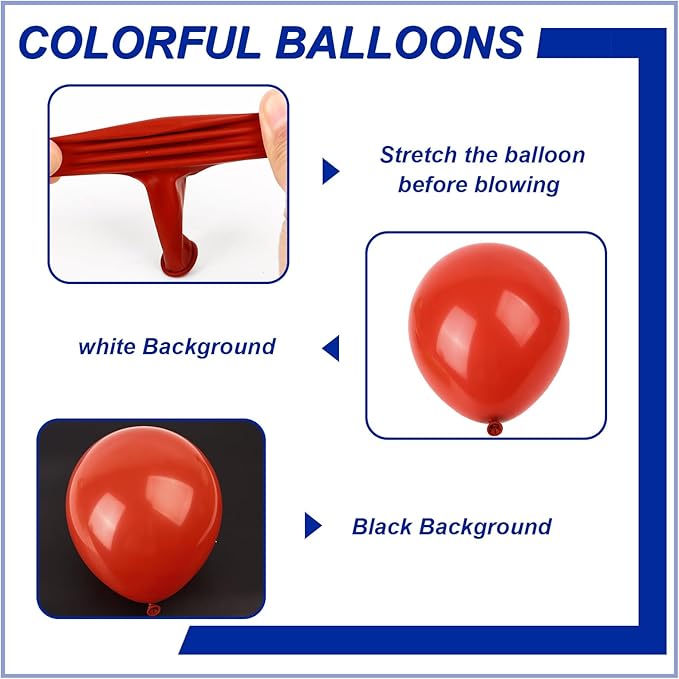140pcs Ruby Red Round Balloons Different Sizes 18 12 10 5 Inch Latex Balloons for Arch Decoration Party Balloon Kit for Graduation Birthday Party Wedding Balloon Baby Shower Decoration
