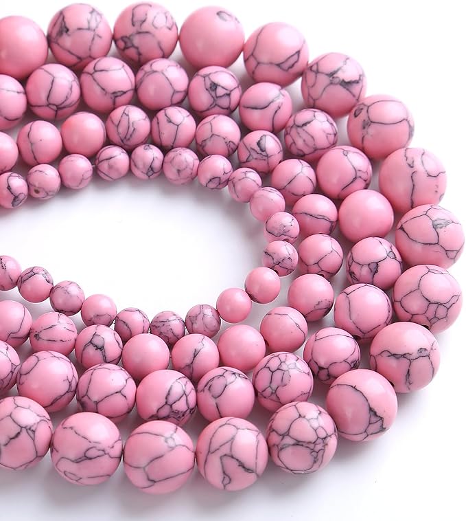12MM 32PCS Pink Turquoise Spacer Loose Beads for Jewelry Making DIY Bracelet Necklace