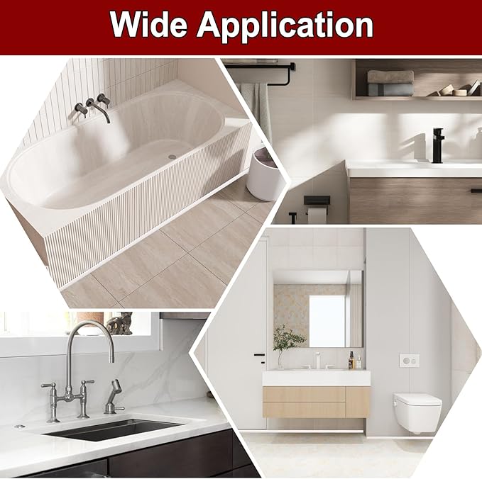 uxcell 236 Inch Flexible Quarter Round Molding Silicone Peel and Stick Trim Self Adhesive Shower Water Barrier for Corner Decor Bathroom Kitchen, Gray