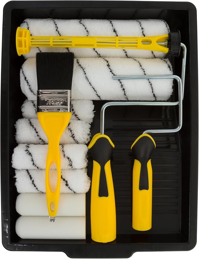 CORAL Easy Coater Decorating Paint Roller Tray & Frame Set, 12 Piece Pack, Roller Brush, 10501