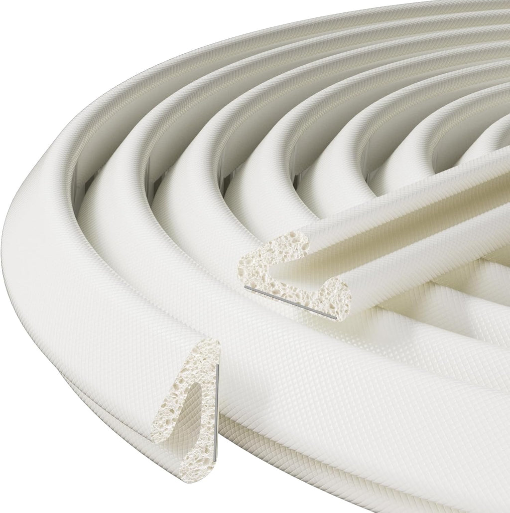 V-Shaped Weather Stripping Door Seal, 33FT Draft Stopper for Doors/Windows, Gaps, Dustproof, Soundproof & Thermal Insulating, Noise-Reducing, Light-Blocking Door Gap Filler