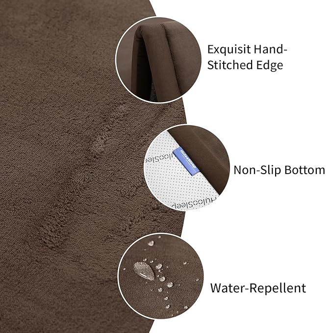 Baby Play Mat for Floor,1.3" Thick Memory foam Tummy Time Mat,Soft Coral Velvet Nursery Rug,Extra Large Non Slip Crawling Mat for Toddlers,Infants,kids,Yoga,Tatami Style for Living Room(Dark Brown)