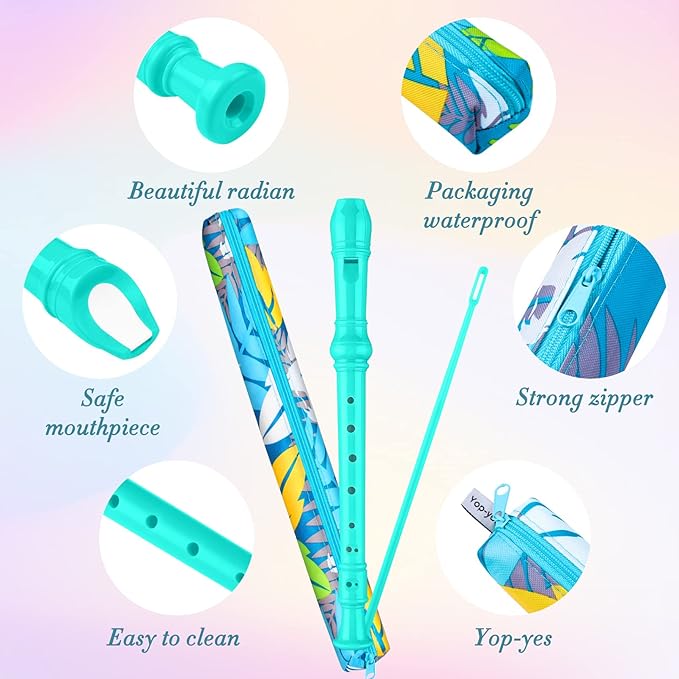 Descant Soprano Recorder Music Recorder Instrument for Kids Flute Kids Recorder with Cleaning Rod + Case Bag…