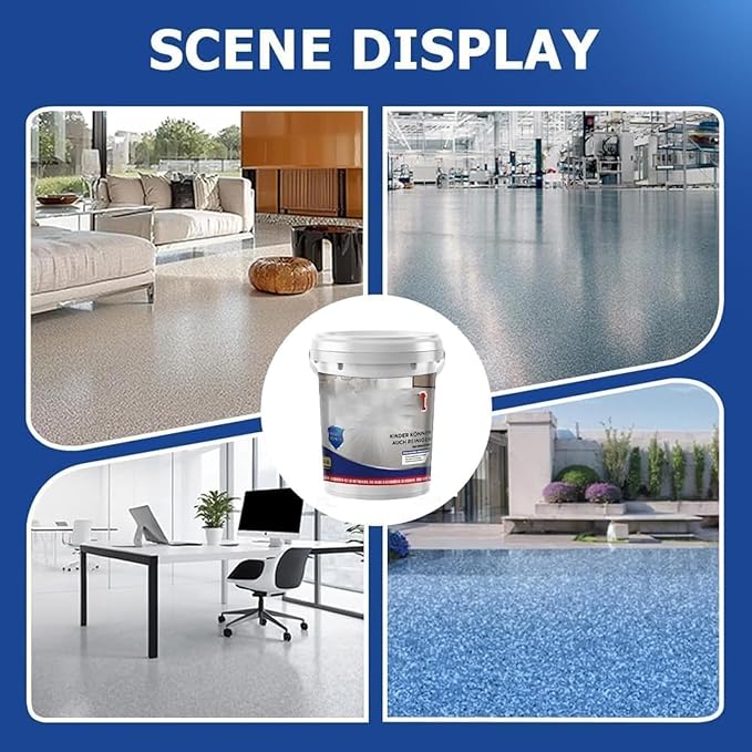 Epoxy Floor Paint, Epoxy Colored Sand Floor Paint, High-Gloss Marble Effect Self-Leveling Coating, Waterproof, Non-Slip, Ultra-Durable for Garage, Basement, Wood Floors (Yellow,6.6 lb)