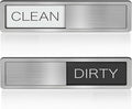 Dishwasher Clean Dirty Sign-Dishwasher Magnet Stainless Steel Clean Dirty Sign for Kitchen Organization Farmhouse Dishwasher Slide Indicator, Optional Adhesive Stickers